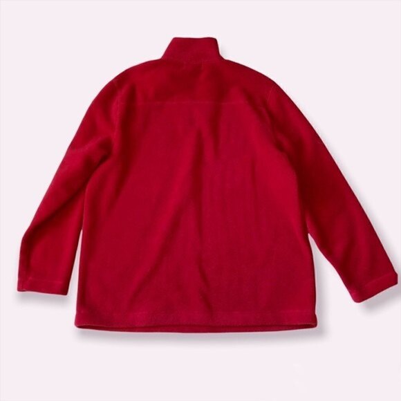 Lauren Ralph Lauren Fleece Sweatshirt Quarter Zip Dark Red Large - Picture 8 of 10